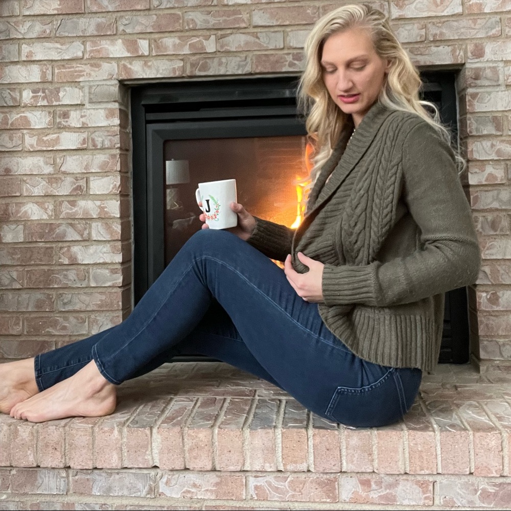 Mossimo olive green cardigan sweater